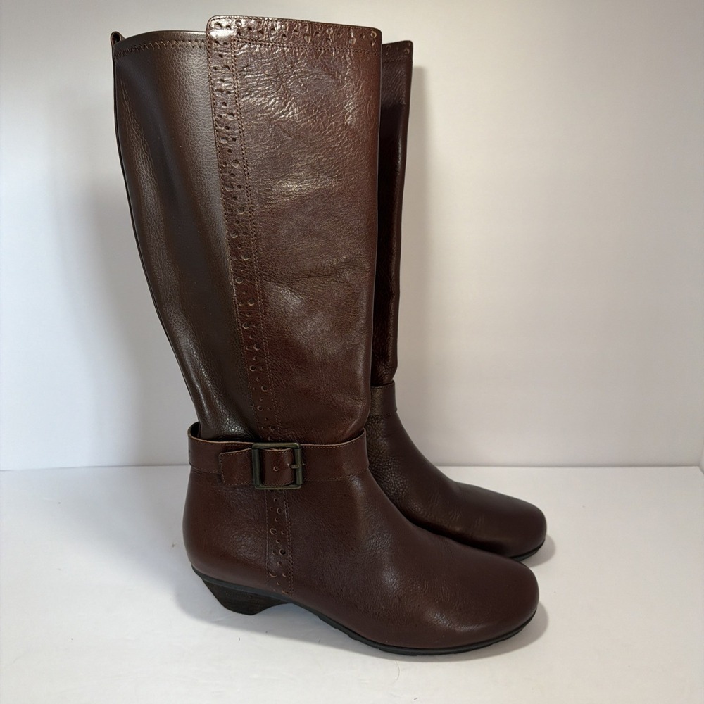 Obeo Tall Boots Nina 8.5N Dark Brown Rubber Soles